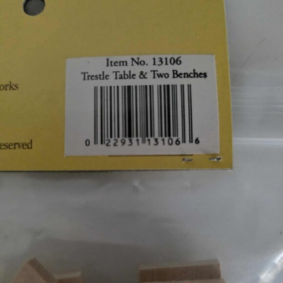 NWT Houseworks Shenandoah Designs Trestle Table & Bench Doll House Miniature Kit - Picture 2 of 3